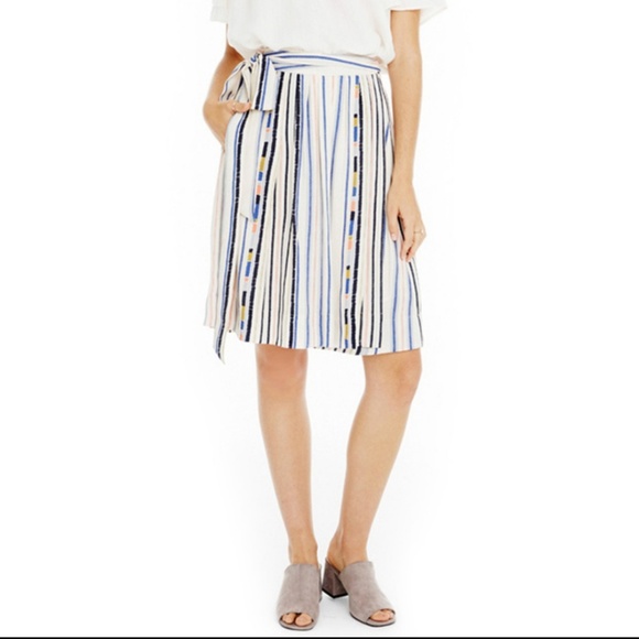 Striped Anthropolgie Wrap Skirt Medium - Picture 3 of 8